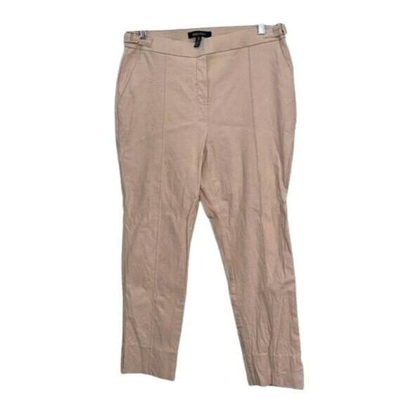 Ellen Tracy Womens Beige Slim Fit Trousers US L - Picture 1 of 9